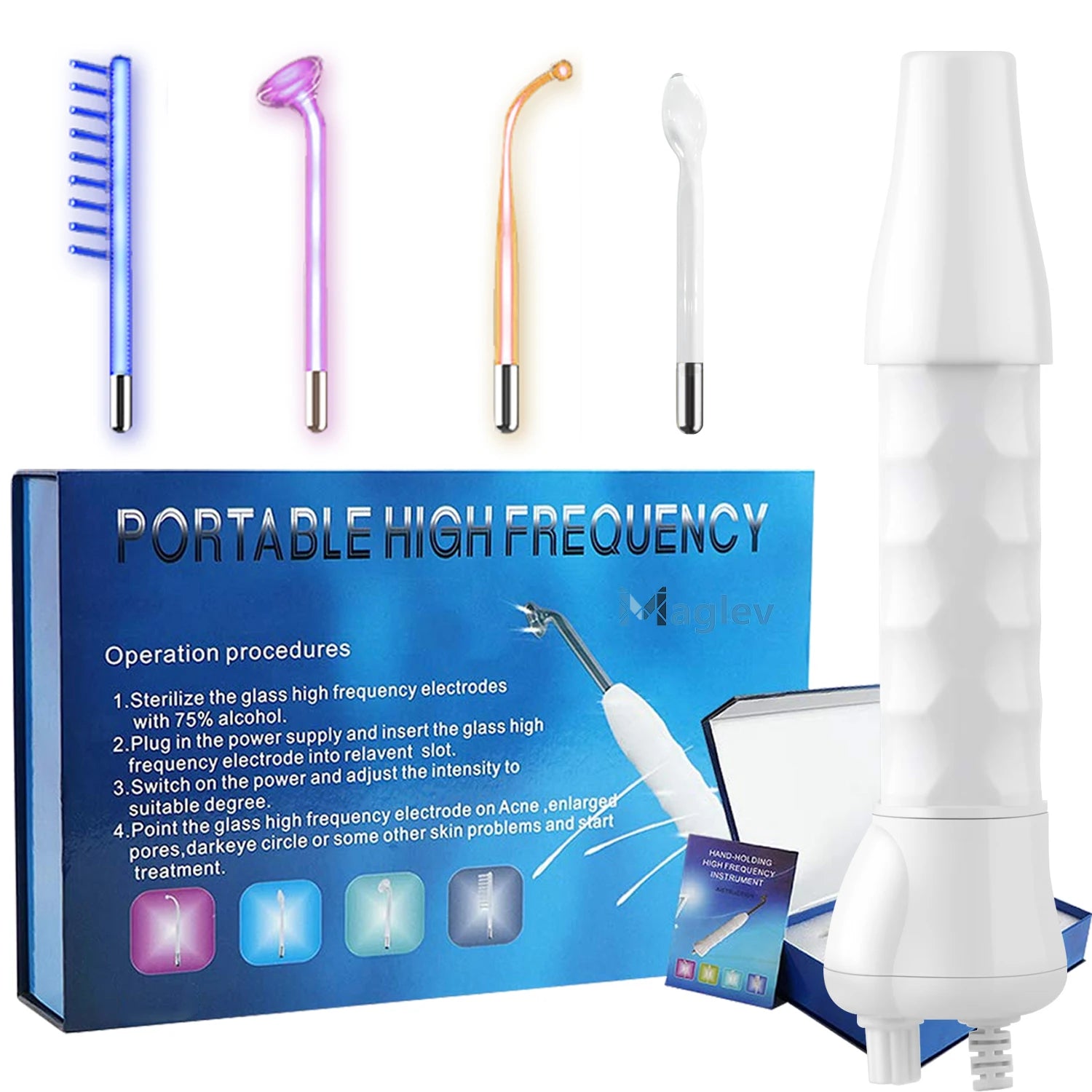 Youtube Hot Selling High Frequency Therapy Wand Neon Argon Machine Hair Massage Comb Facial Skin Care Facial Massage Bar