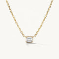 LOZRUNVE 925 Sterling Silver Classic Elegant Solitaire Cubic Zirconia Pendant Gold Necklace Choker