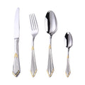 Luxury Classic Style Stainless Steel 18/8 Wedding Back to School Mirror Polish Flatware Sets Silver and Gold Plated