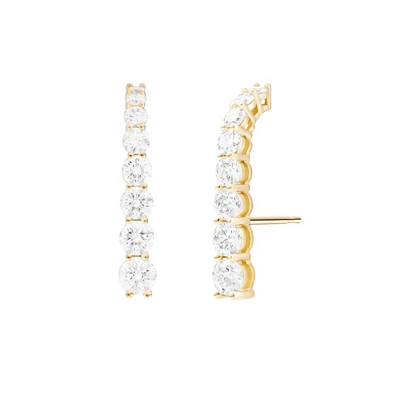 Gemnel Luxury Jewelry Diamond Stud 925 Sterling Silver 18k Gold Vermeil Cz Earrings