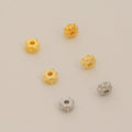 High Quality 18K Gold Plated Bracelets Flower Spacer Beads Diy Jewelry Accessories Striped Spacer Bead