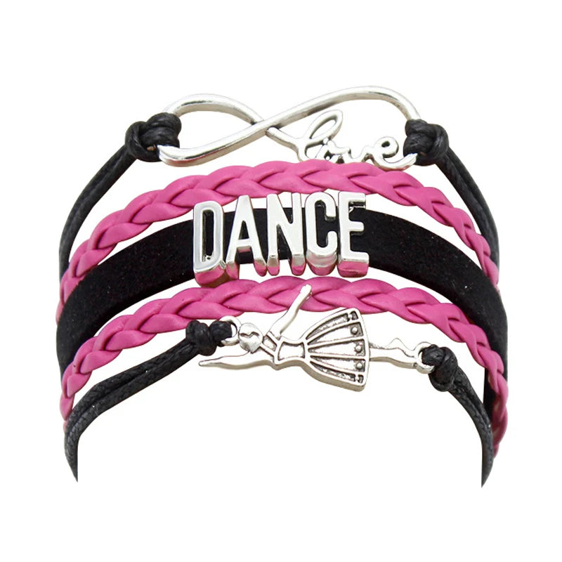 Manufacturer Infinity Love Dance Mom Ballet Dancer Dancing Girls Dance Leather Bracelet