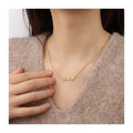 Chris April in Stock 316L Stainless Steel PVD Plated Minimalist Drling Alphabet Letter Girft Necklace