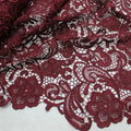 Burgundy Embroidery Guipure Lace Dress Fabric