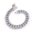 Wish Jewelry S925 Sterling Silver Chain for Men 12mm Wide High Quality Silver 925 Jewelry Cuban Moissanite Men'S Bracelet