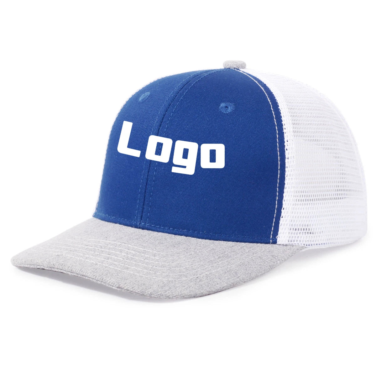 Wholesale Customised Logo 6 Panel Trucker Cap Applique Embroidered Patch Trucker Hats