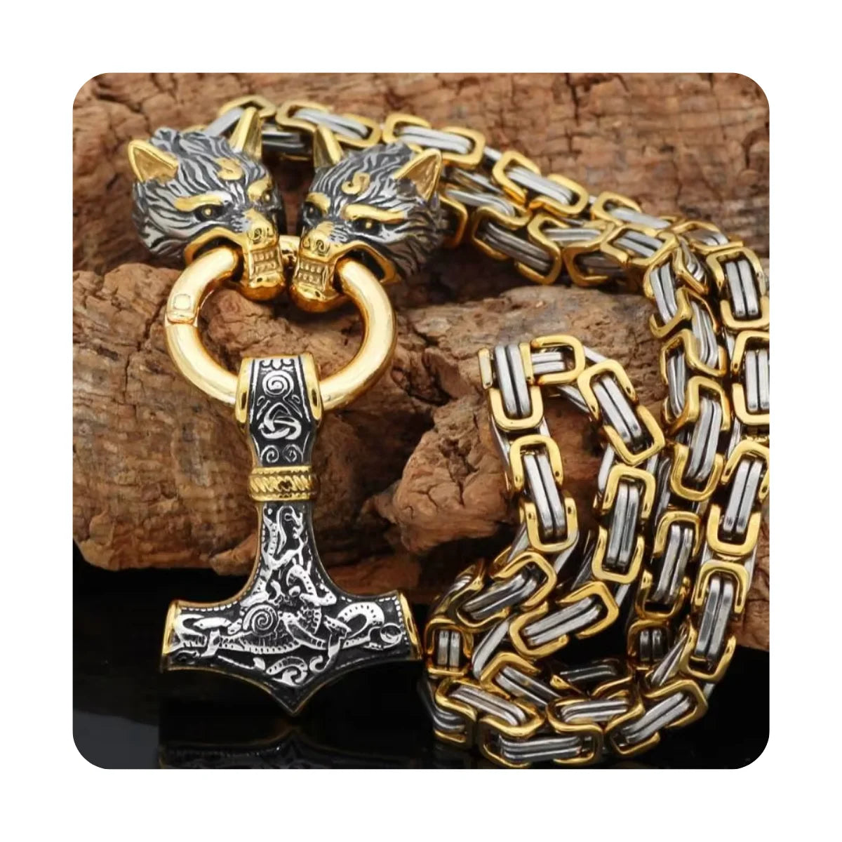 2023 Punk Mens Wholesale Stainless Steel Mens Vikings Jewelry Punk Pendant Thor Hammer Mjolnir Viking Necklace for Men