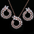 2022 New Arrival Romantic Bridal Jewelry Wedding Zircon Necklace Earrings Simple Temperament Flower Jewelry Set for Women