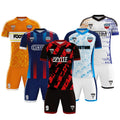 Good Quality Unisex Blue Orange White Short Sleeve Soccer Jerseys 100% Polyester Custom Wholesale Youth Quick Dry Anti-Bacterial