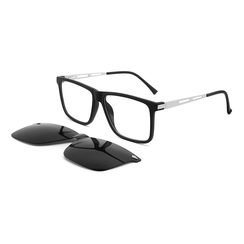 Hot Selling Custom Classical Fashionable Recantable Men Women Sunglasses Tr90 Frame with Metal Legs Polarized Clip on Sunglasses