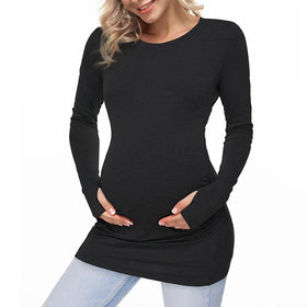 Wholesale Roupa Gestante Long Sleeves Maternity Autumn Shirt Soft Maternity Clothes Pregnant Clothes Maternity T Shirt