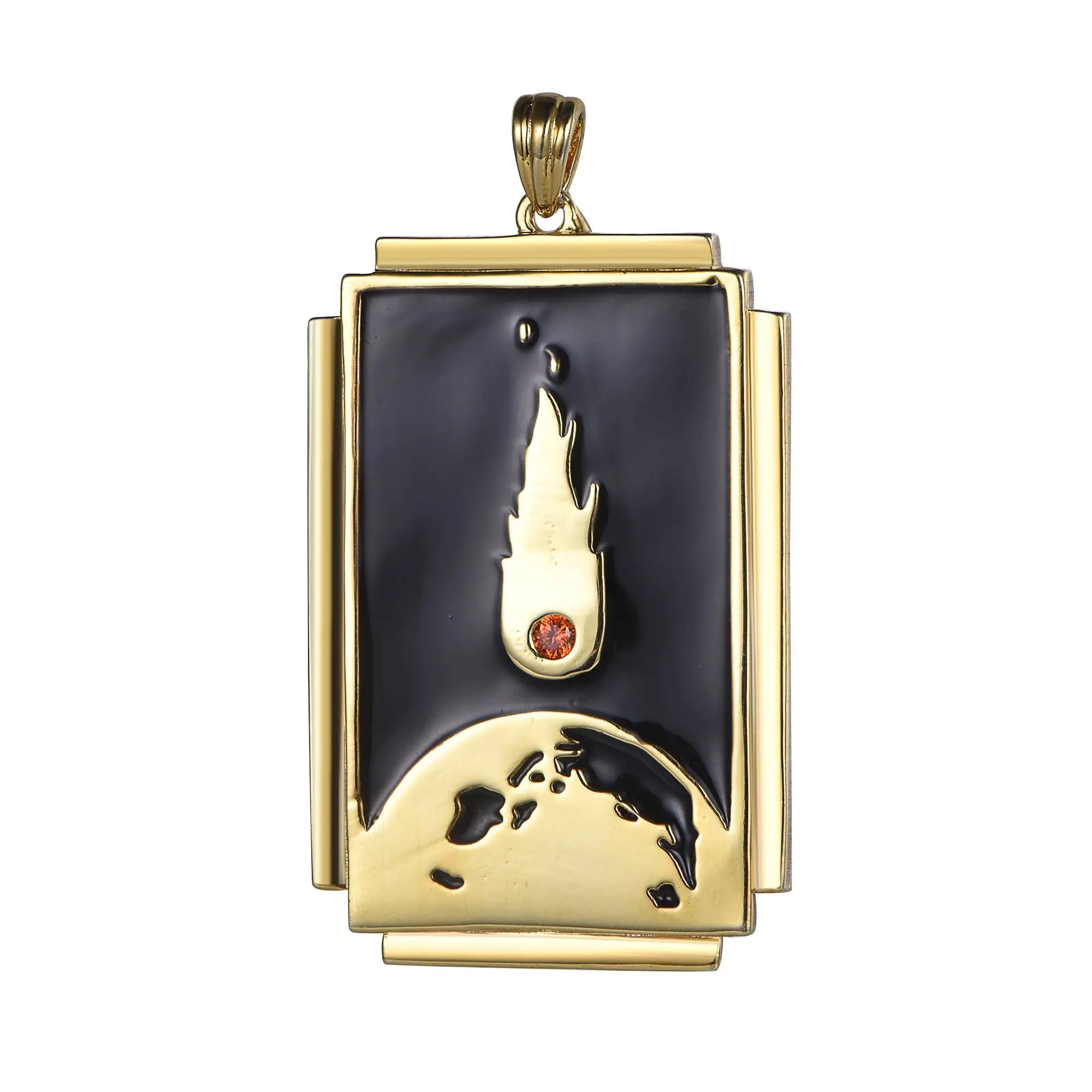 Kirin New Trendy 925 Sterling Silver Lighter Pattern Design 18k Gold Couple Pendant Necklace