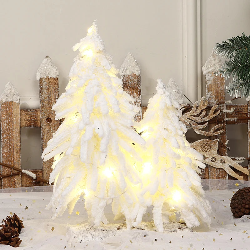 High Quality Artificial Cedar Tree Pre Lit with 3M Warm LED Lights Snow White Christmas Tree Decorations Luxury