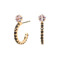 LOZRUNVE Bohemian 925 Sterling Silver European Jewely Black CZ Zirconia Star Hoop Earring
