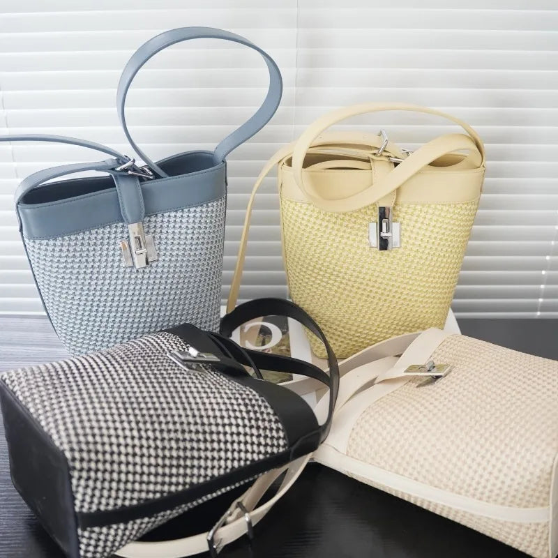 Stylish Women's PU Woven Texture Crossbody Bag