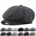 Stripe Collapsible Spring Keep Warm Autumn Men Beret Korean Version Painter Hat Fashion Peaked Cap Newsboy Hat