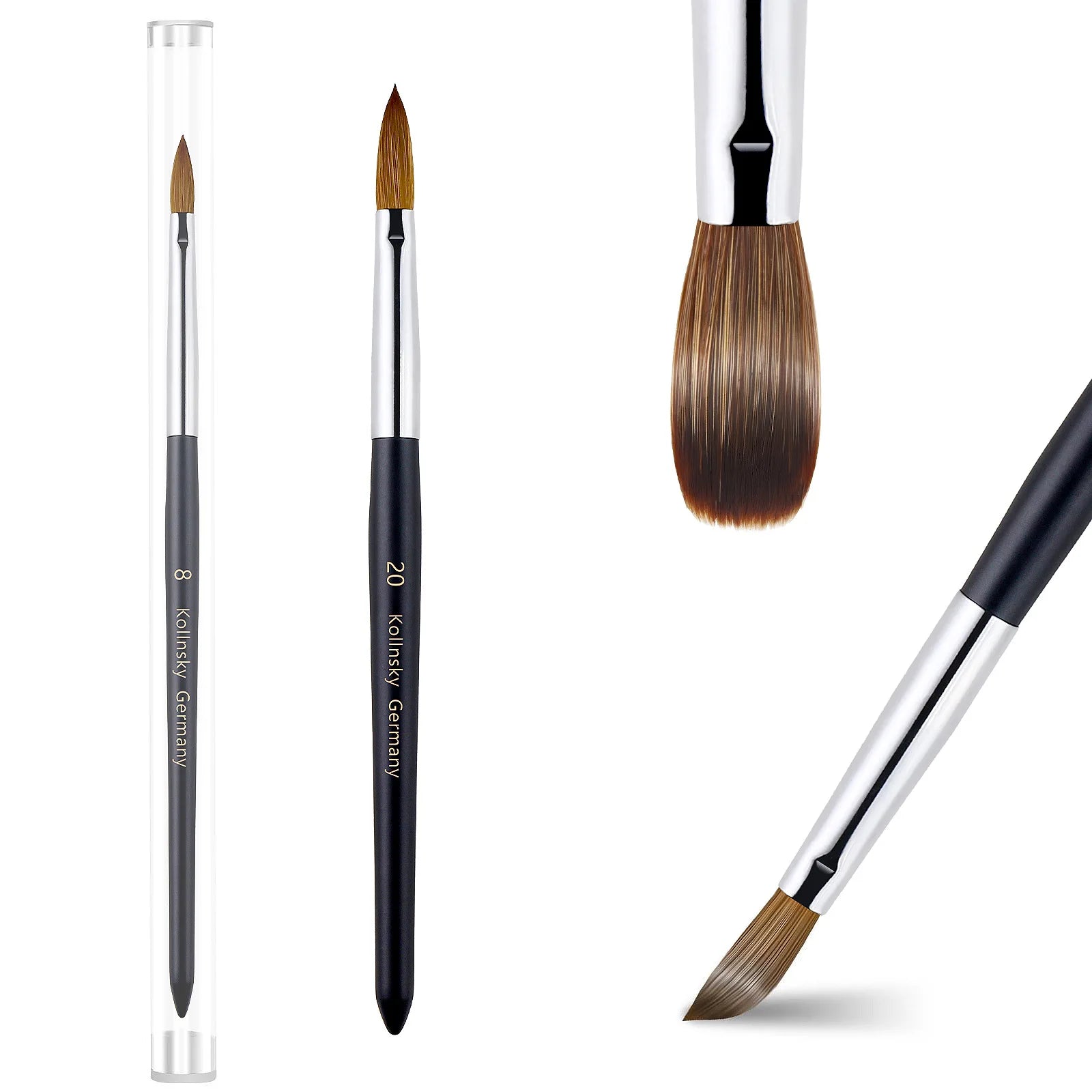 Wholesale Popular Nail air Brush Factory Wholesale Wood Handle 100% Pure Kolinsy Hair Nail Brush Sest Nail Art Brush
