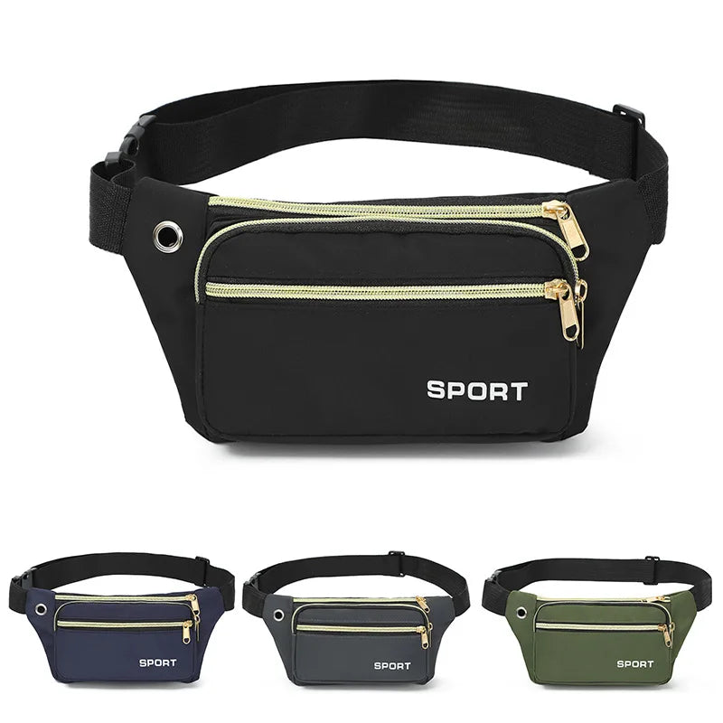 Fashionable Sports Water-Resistant Sling Bag Polyester Multifunctional Crossbody Chest Pack Waist Bag for Travel