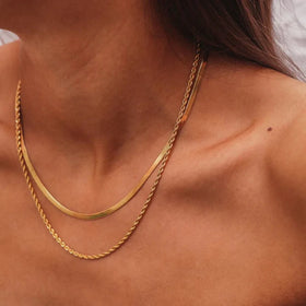 Hot Selling New Design Classic Stainless Steel Herringbone Chain Necklace Jewelry for Women