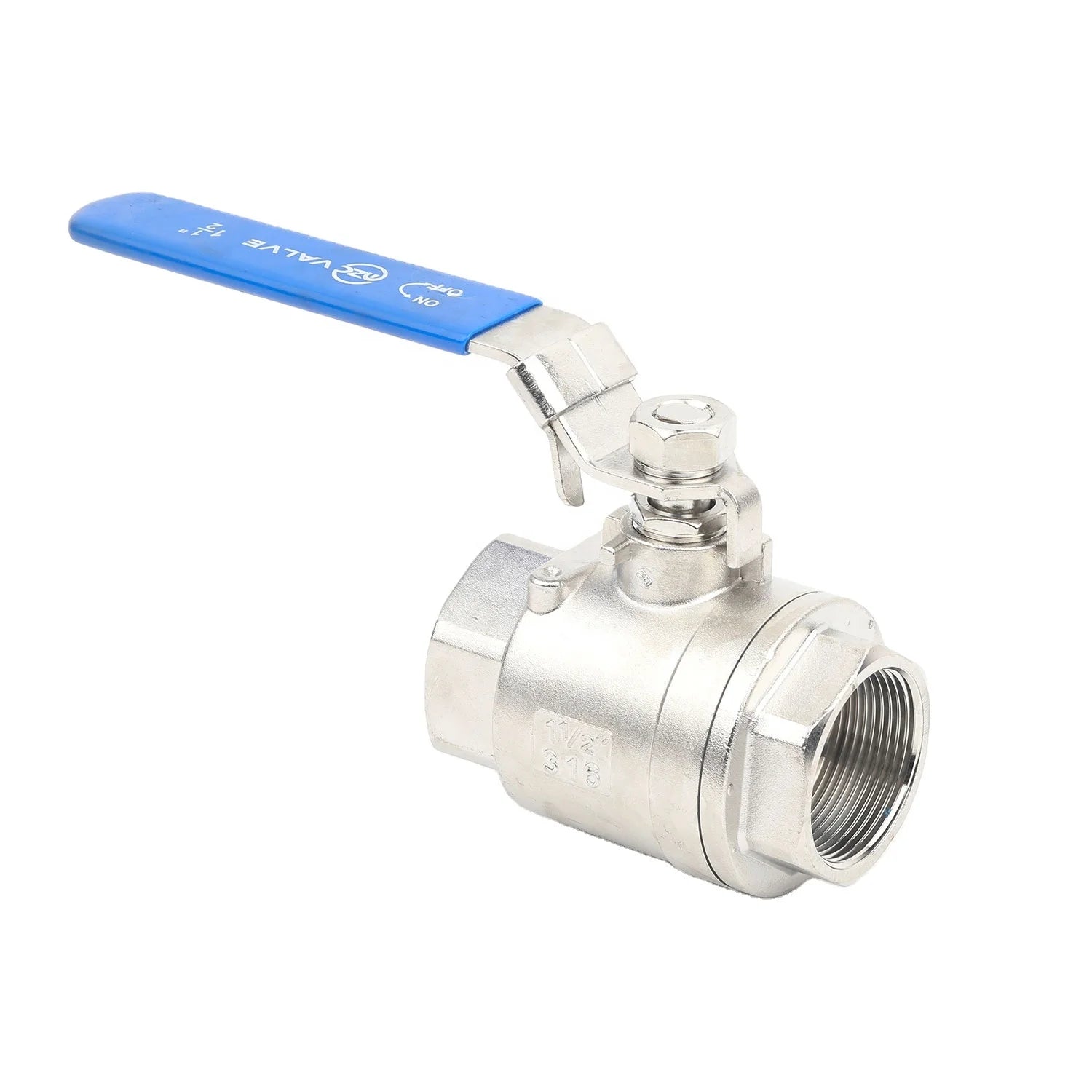 Screw Ends 1000PSI 304 2PC Ball Valve with Locking Device