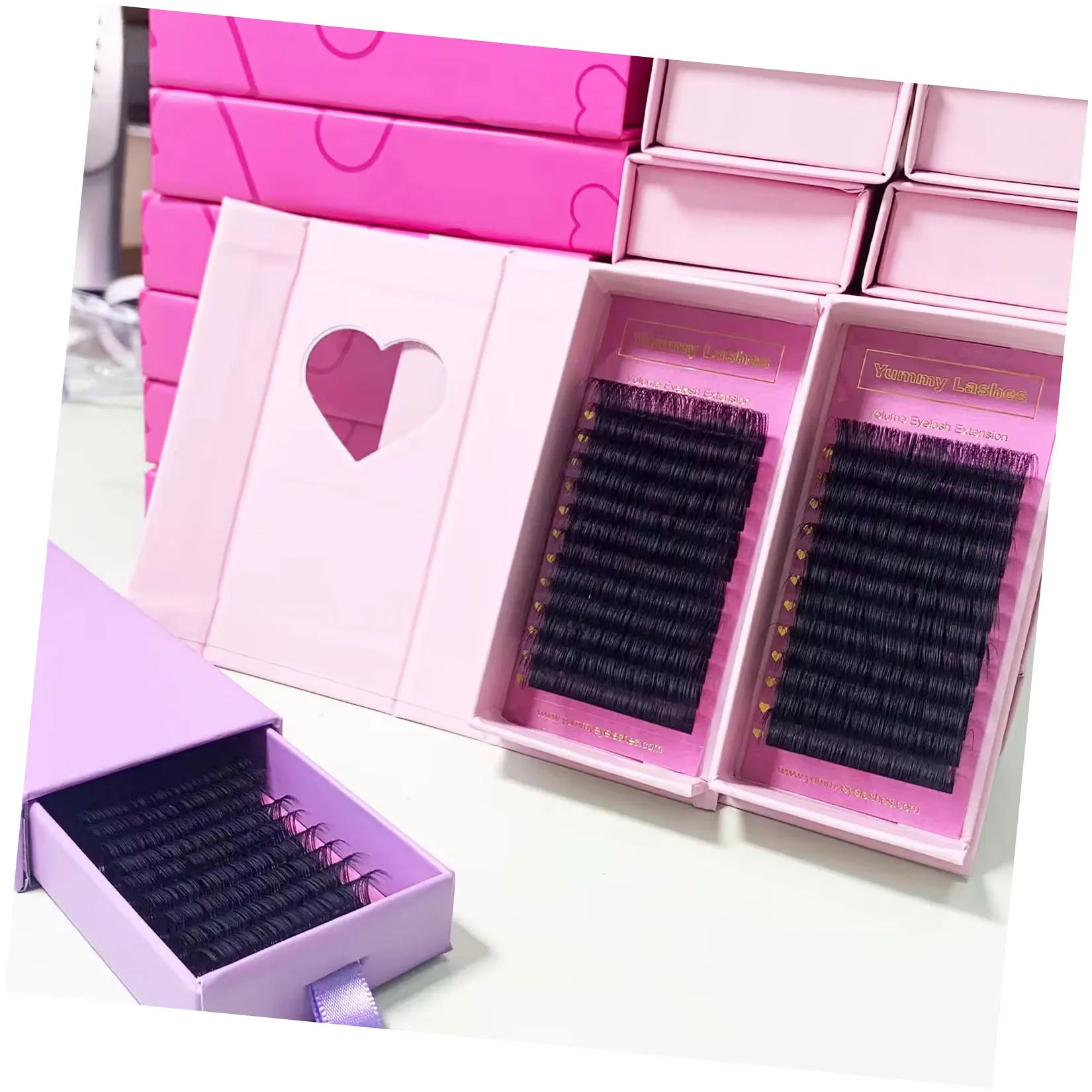 Wholesale Siberian Faux Mink Individual Eyelash Extension Private Label Velvet Cashmere Classic Lash Tray Volume Lash Extensions
