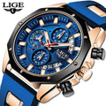 2025 LIGE New 8908  Mens Watches Top New Luxury Silicone Sport Watch Men Quartz Date Clock Waterproof Wristwatch Chronograph