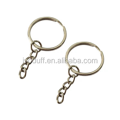 Ivoduff 25mm Simple Keychain Hardware Metal Key Holder Keyring for Bag Decoration