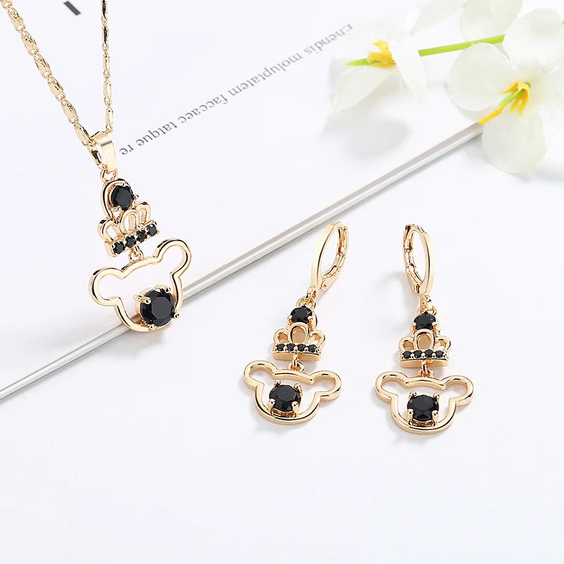 Women Original High Rawmouse Brass 18K Gold Plated Zircon Fashion Necklace Statement Jewelry Sets for Women