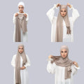 Ramadan Lady Soft Long Wraps Church Prayer Turban Headband Muslim Woman Bonnet Hijab Shawl Modal Jersey Instant Hijab Headscarf