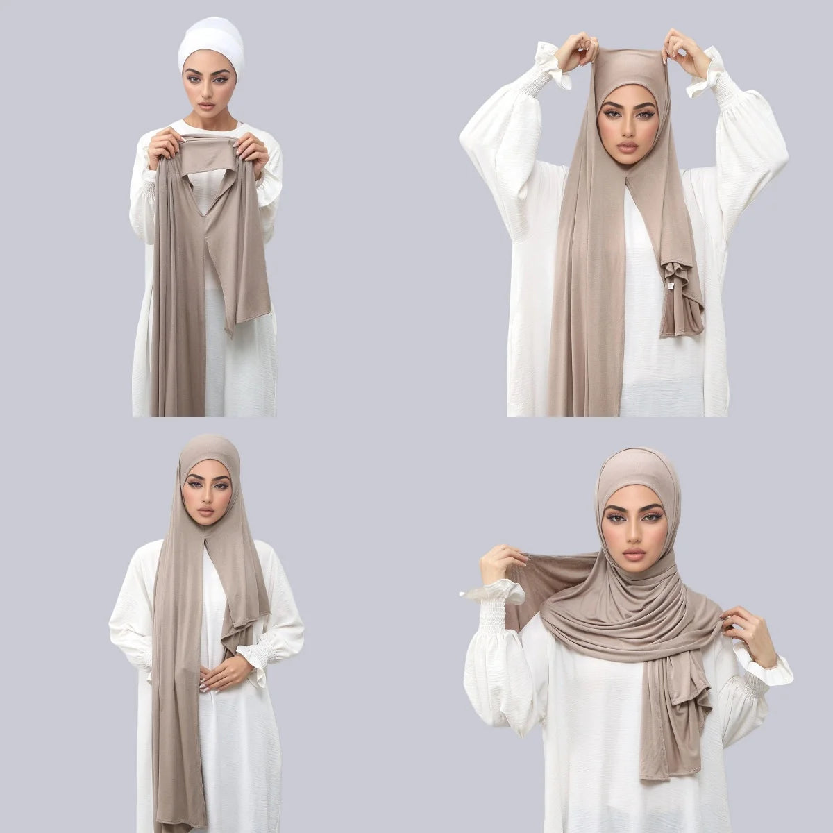Ramadan Lady Soft Long Wraps Church Prayer Turban Headband Muslim Woman Bonnet Hijab Shawl Modal Jersey Instant Hijab Headscarf