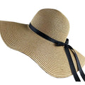 Women Big Brim Sun Hat Floppy Foldable Bowknot Straw Hat Summer Beach Hat