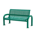 Outdoor Park Furniture Steel Slatted Bench Seat Outside Street Metal Leisure Back Bench Seating Public Garden Iron Chair Bench