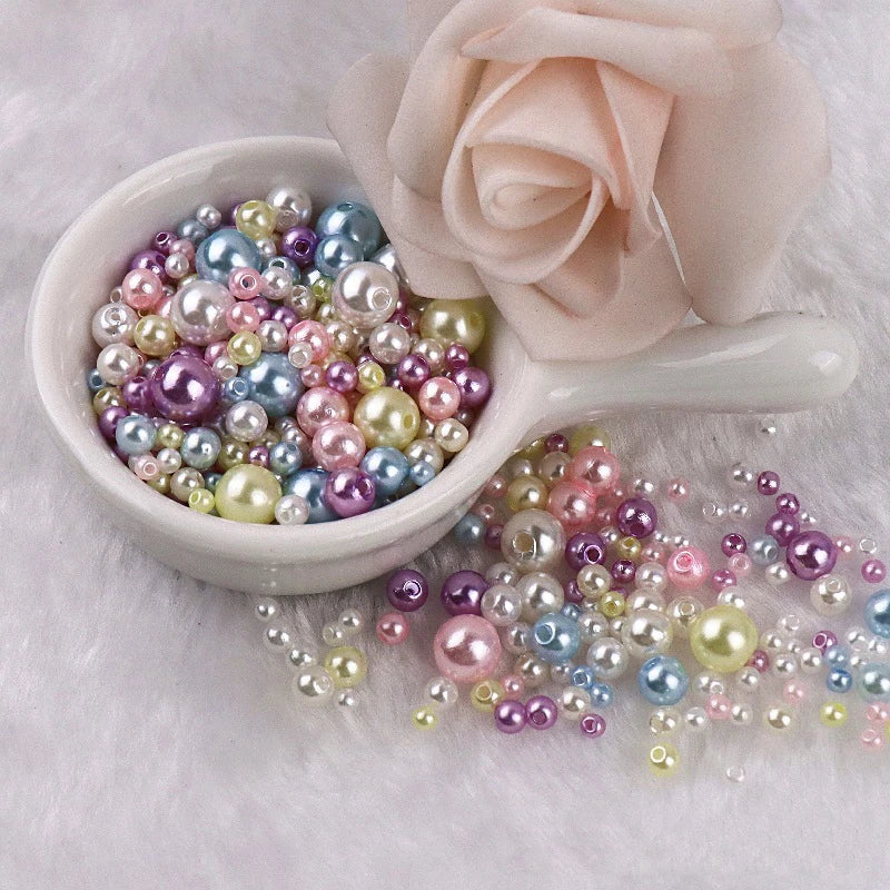 JC Crystal 3mm-8mm ABS Loose Pearl Beads for Craft Wholesale Straight Hole ABS Plastic Round Pearl Beads for Garment
