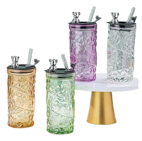 Modern Shanxi Glass Tumbler Creative Lovely Office Portable Large Capacity Dishwasher Safe for Tea Water Milk Coffee
