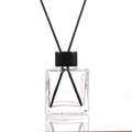 Clear 3.3oz Square Fragrance Bottle Packaging Reed Diffuser Empty 100ml Custom Logo Wooden Stick Screw Cap Hot Stamping