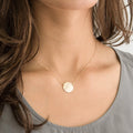 EManco Fashion Necklace Simple 316L Titanium Steel Round Pendant Geometric Glossy Necklace Lettering Clavicle Chain