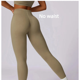 Wholesale customization integrated design high waisted sports exercise soft nylon spandex yoga pants women's tight pants