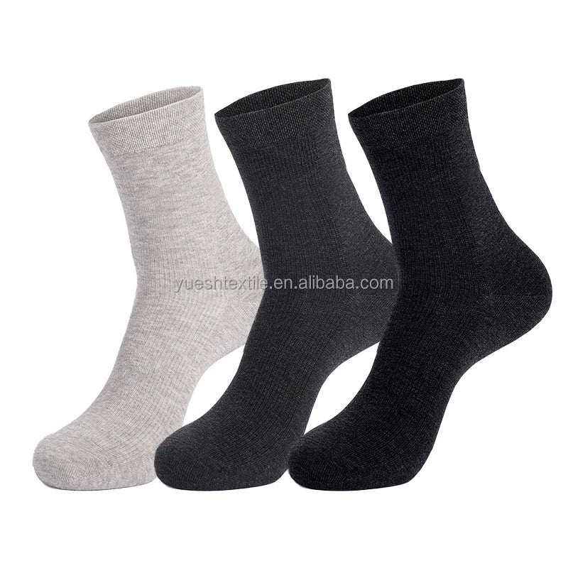 Casual Crew Men's Socks Autumn Cotton Spandex Sweat-Absorbent Quick Dry Classical Colors