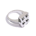 JINYOU 752 Never Fade Color Ring New Top Quality Cubic Zirconia Stainless Steel Square Geometric Checkerboard Ring for Women