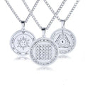 Hot Selling Solomon Key Necklace Stainless Steel Mars Jupiter Saturn Pentagram Magic Array Amulet Necklace