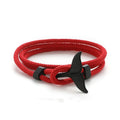 Wholesale Multicolor Couple Woven Hand Rope Double Buckle Adjustable Whale Tail Fashion Jewelry Bracelets