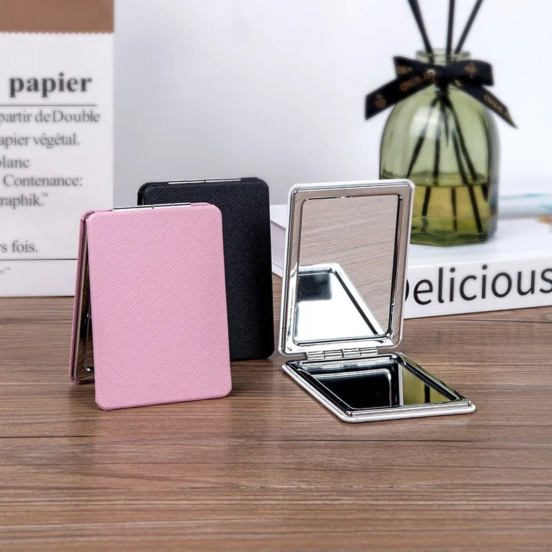 Wholesale Compact Mirror Classical PU Leather Magnification Ultra Portable Mirrors for Purses Pocket Handbag