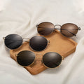Retro Round Polarized Unisex Brand Design Oversized Metal Full Rim Comfortable UV400 Driving Sunglasses
