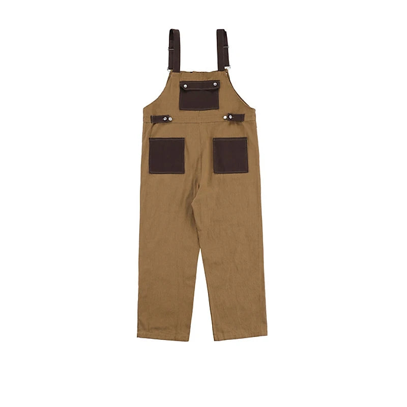Plus Size Loose Cargo Romper Mid Waist Denim Straight Jumpsuit Overalls Washed Hole Casual