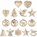 Factory Wholesale Christmas Wooden Hanging Pendants in Different Designs for Home Decorations
