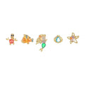 Sweet Temperament Cartoon Mermaid Earrings 18K Gold Plated Brass Earrings New Design Color Zircon Earrings for Women