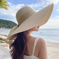 Summer Women Beach Sun Straw UV UPF50 Travel Large Brim Floppy Hat