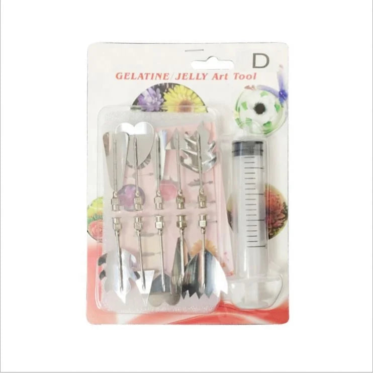 Stainless Steel Nozzle Syringe Kit Pudding Pastry Nozzles Jelly Mould
