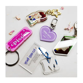 Wholesale Freely Make Your Own Custom LOGO Printed Acrylic Keychain Charms