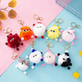 New Arrival Pom Pom Keychain Fluffy Ball Keyring Plush Doll Faux Rabbit Fur Cute Animal Elf Pompom Plush Key Chain for Bag Charm
